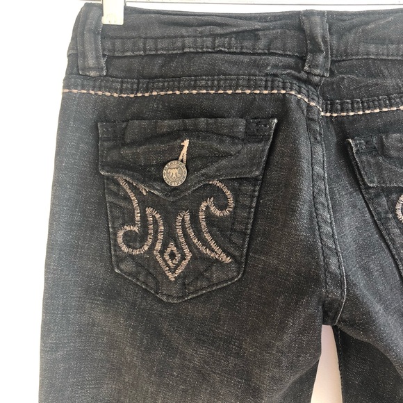 BUCKLE MEK BLACK DISTRESSED JEANS 26 - Picture 3 of 8